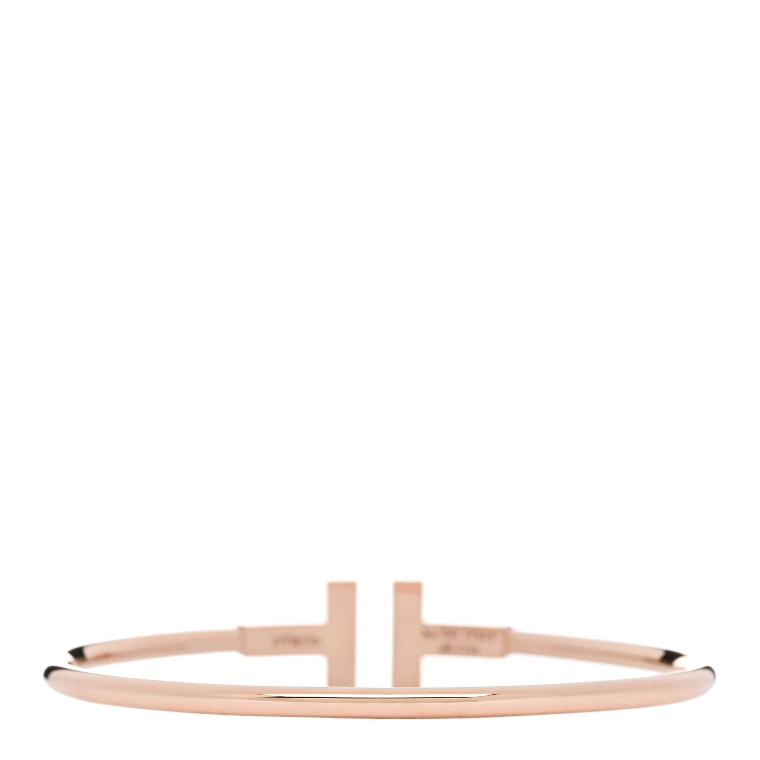 Tiffany 18K Rose Gold Diamond Onyx T Wire Bracelet 2 of 4