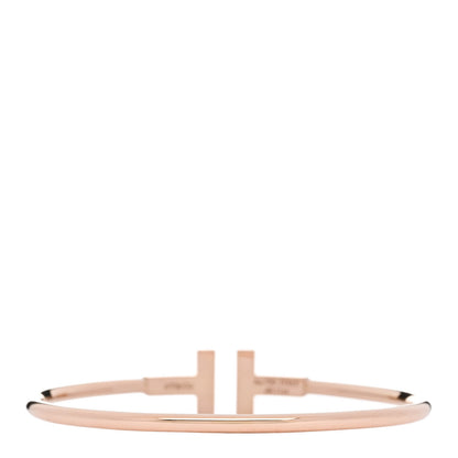 Tiffany 18K Rose Gold Diamond Onyx T Wire Bracelet 2 of 4