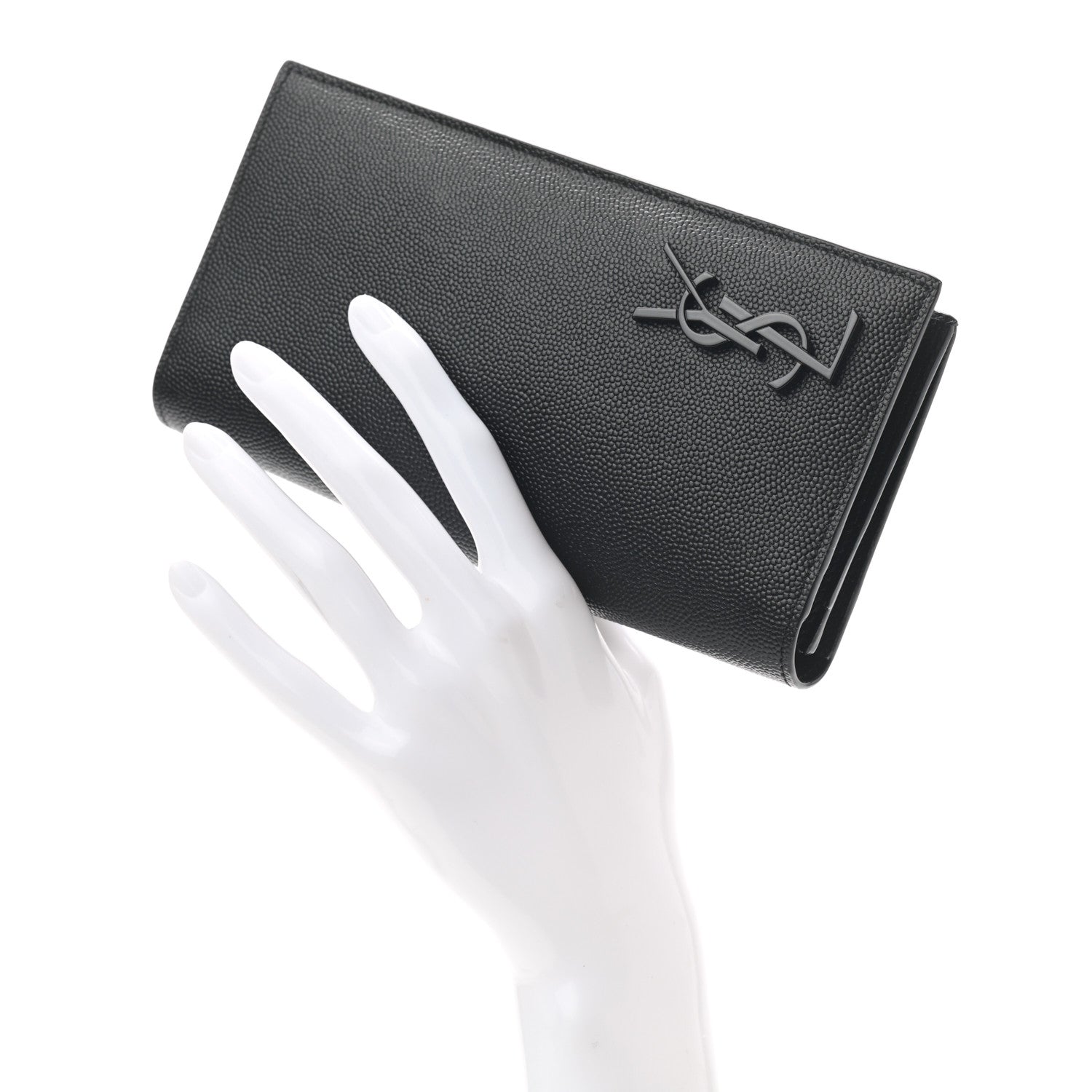 Saint Laurent Grain De Poudre Tiny Monogram Continental Wallet Black 2 of 7