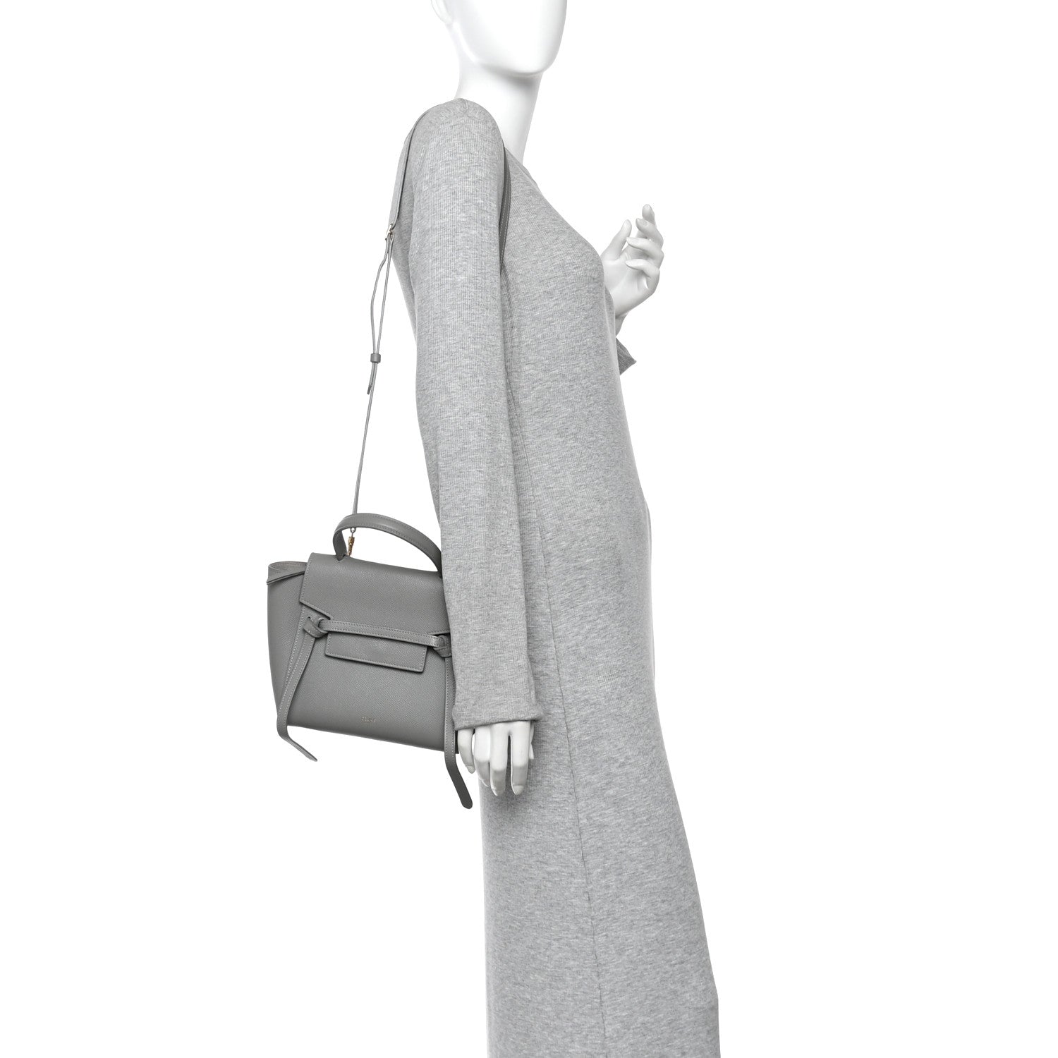Celine Grained Calfskin Nano Belt Bag Cloud 2 of 10