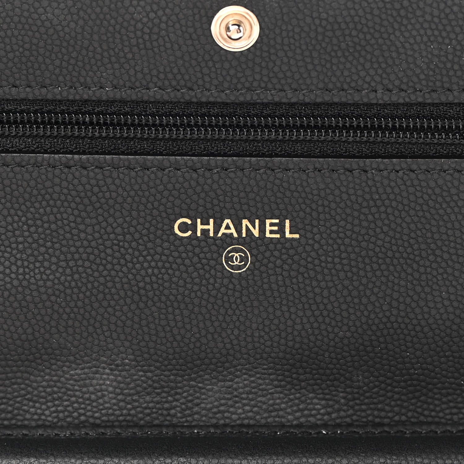 Chanel Caviar Chevron Quilted Wallet On Chain WOC Black 6 of 15