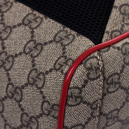 Gucci GG Supreme Monogram Web Bosco Patch Dome Backpack Beige Malva Hibiscus Red 13 of 13