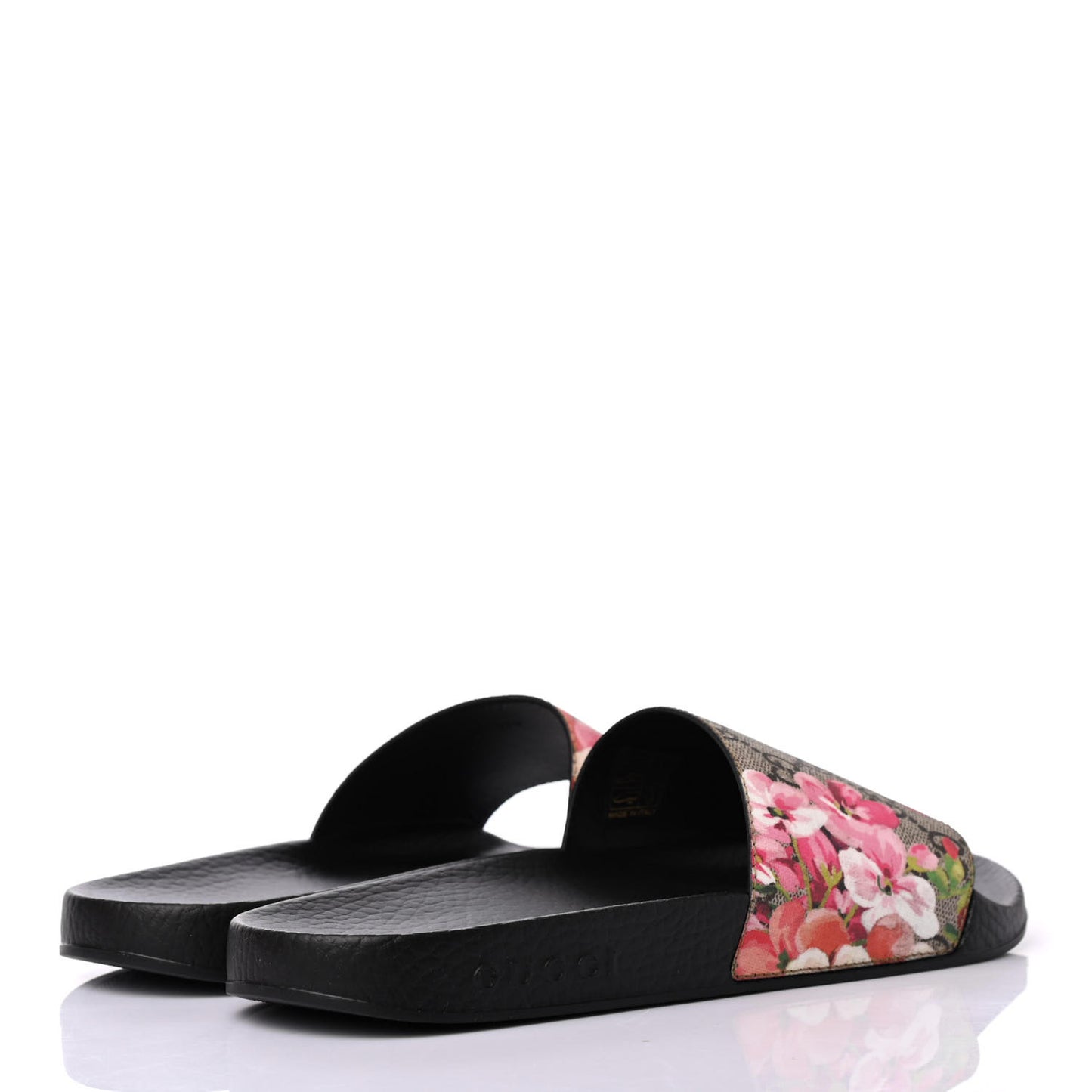 GG Supreme Monogram Blooms Slide Sandals 38 Beige Multicolor