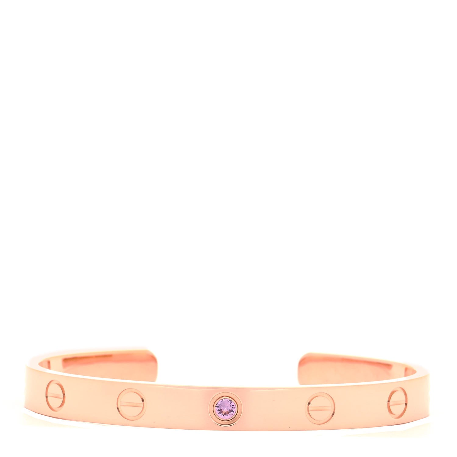 Cartier 18K Pink Gold Pink Sapphire LOVE Cuff Bracelet 16 1 of 4