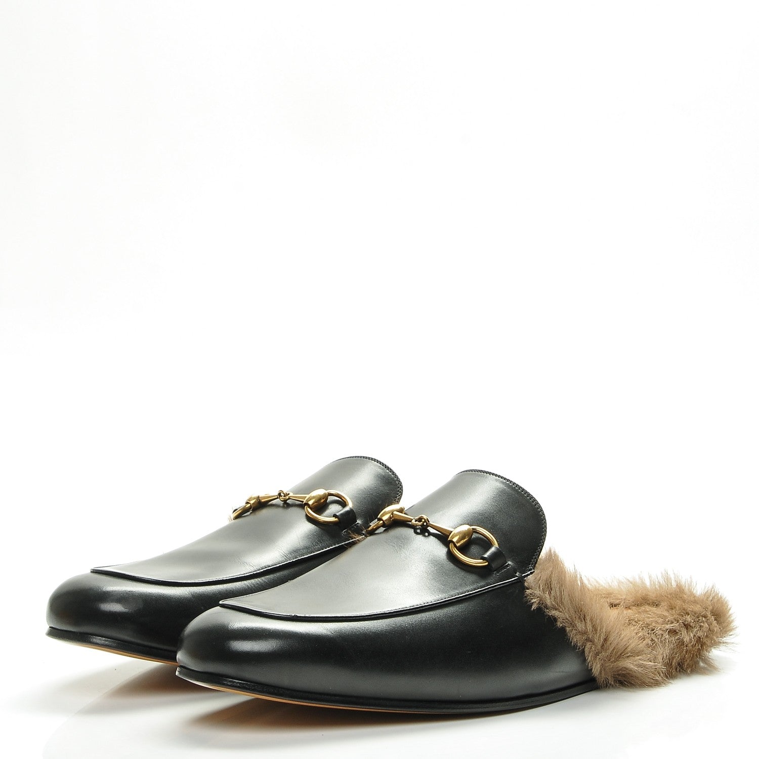 Gucci Calfskin Fur Mens Princetown Slippers 12 Black 3 of 7