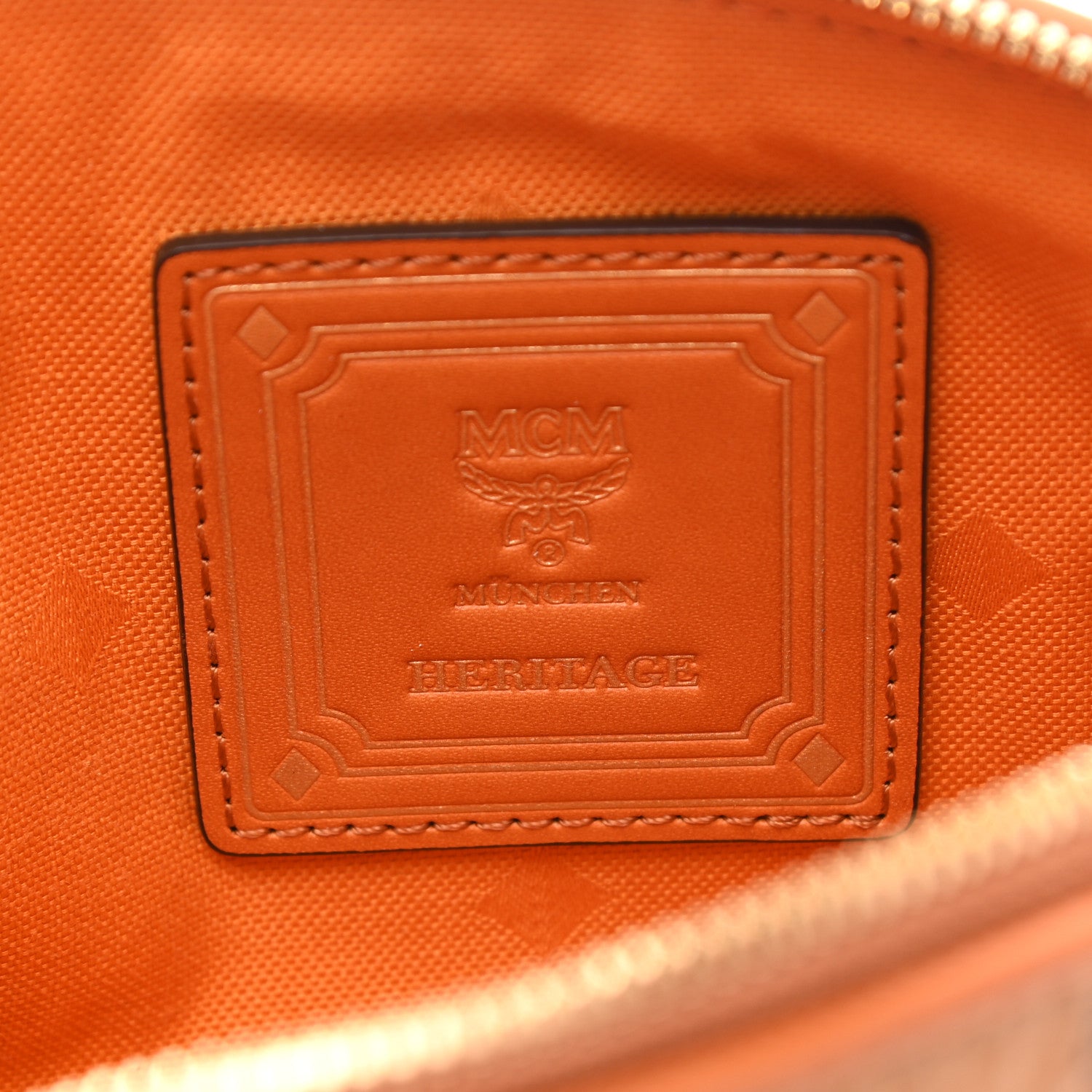 MCM Visetos Heritage Medium Cosmetic Pouch Cognac 7 of 8