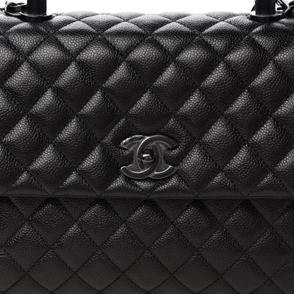 Chanel Caviar Quilted Medium Coco Handle Flap So Black 10 of 11