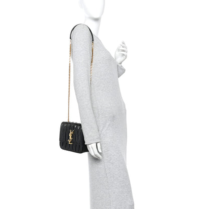 Saint Laurent Patent Calfskin Matelasse Monogram Small Vicky Chain Bag Black 2 of 11