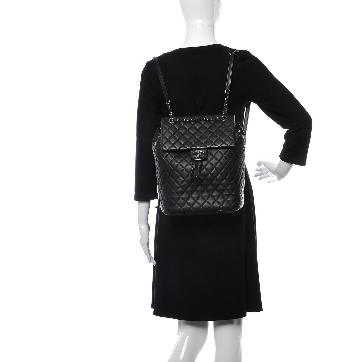 Lambskin Quilted Large Urban Spirit Backpack Black