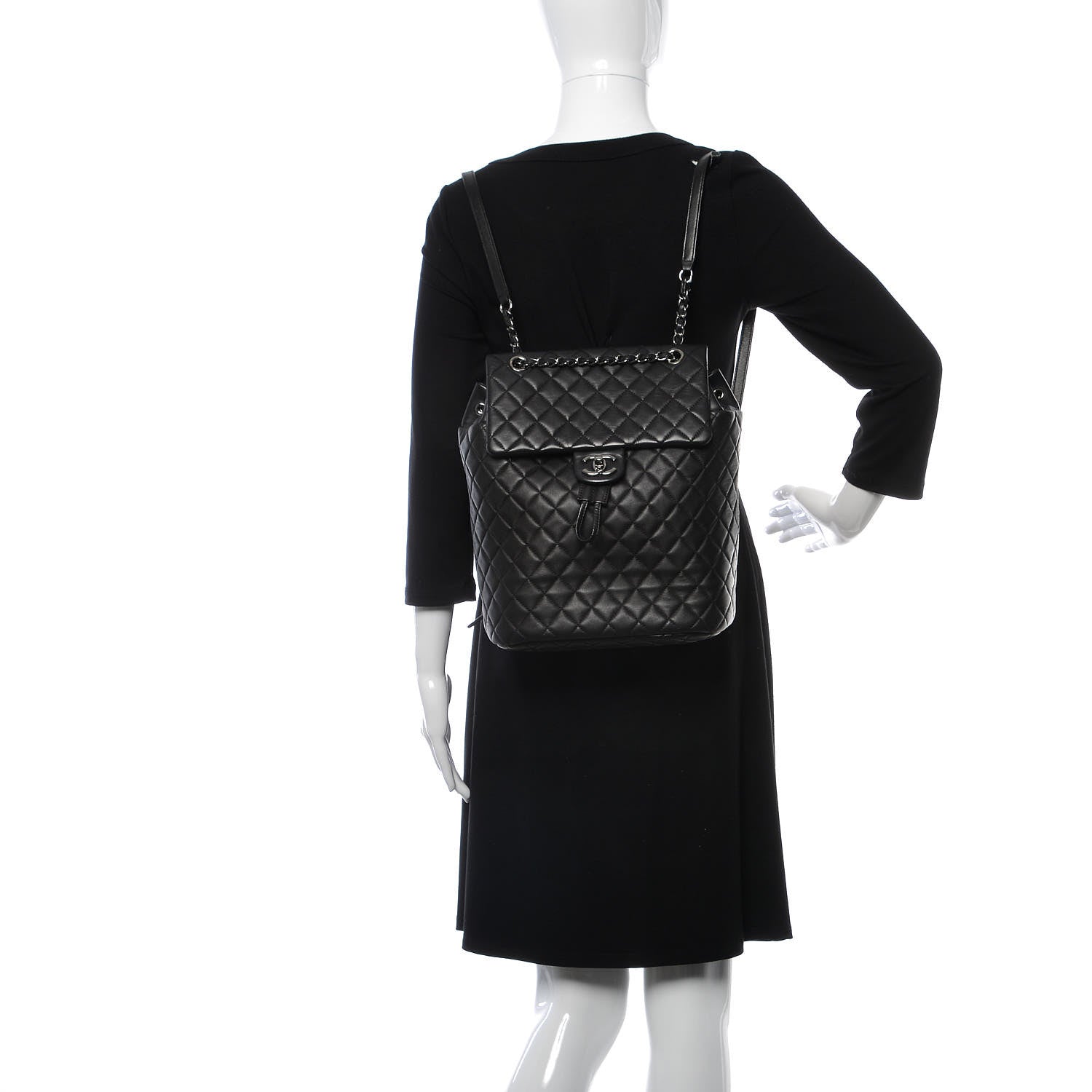 Chanel Lambskin Quilted Large Urban Spirit Backpack Black 2 of 9