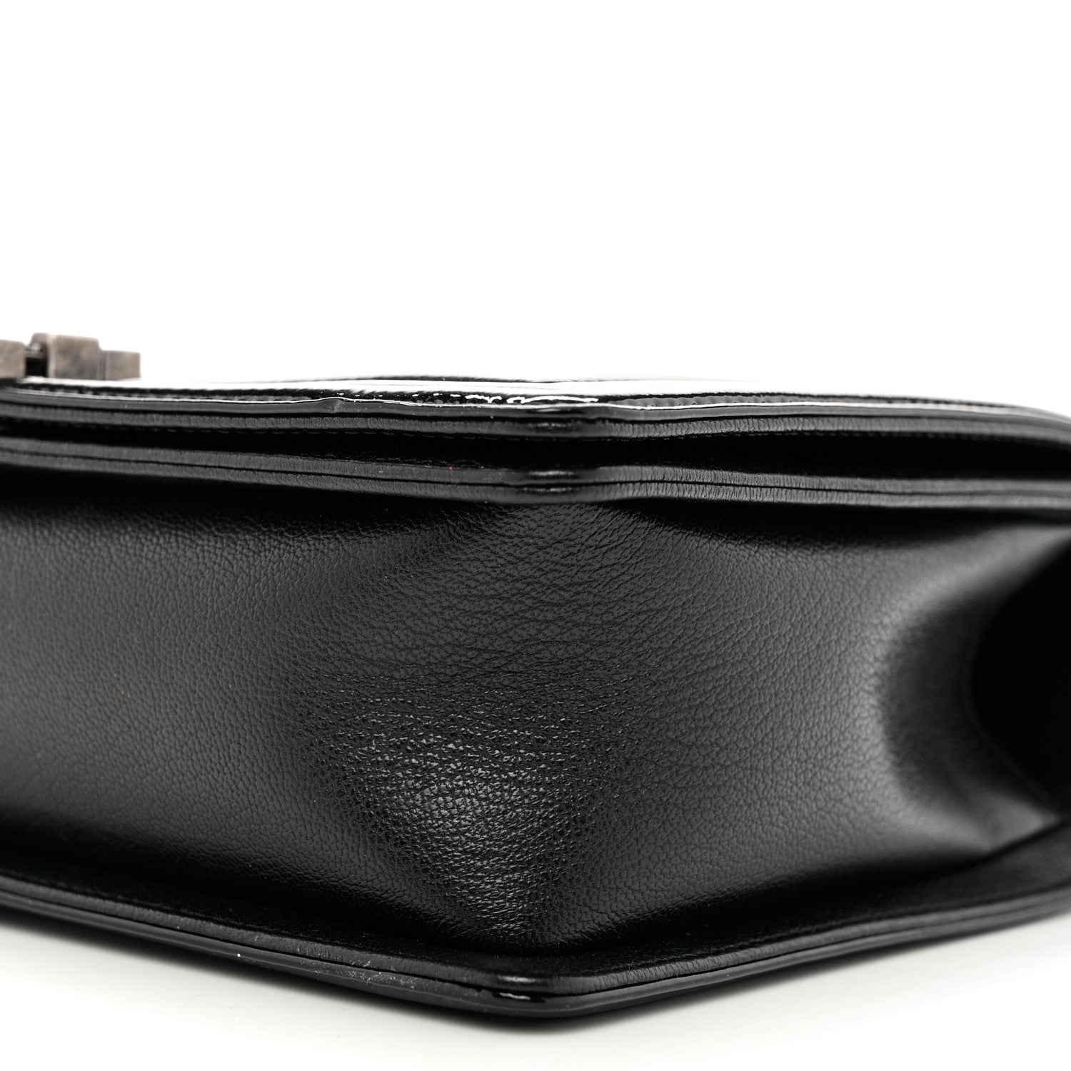 Chanel Goatskin Quilted Patent New Medium Duo Boy Flap Black 10 of 12
