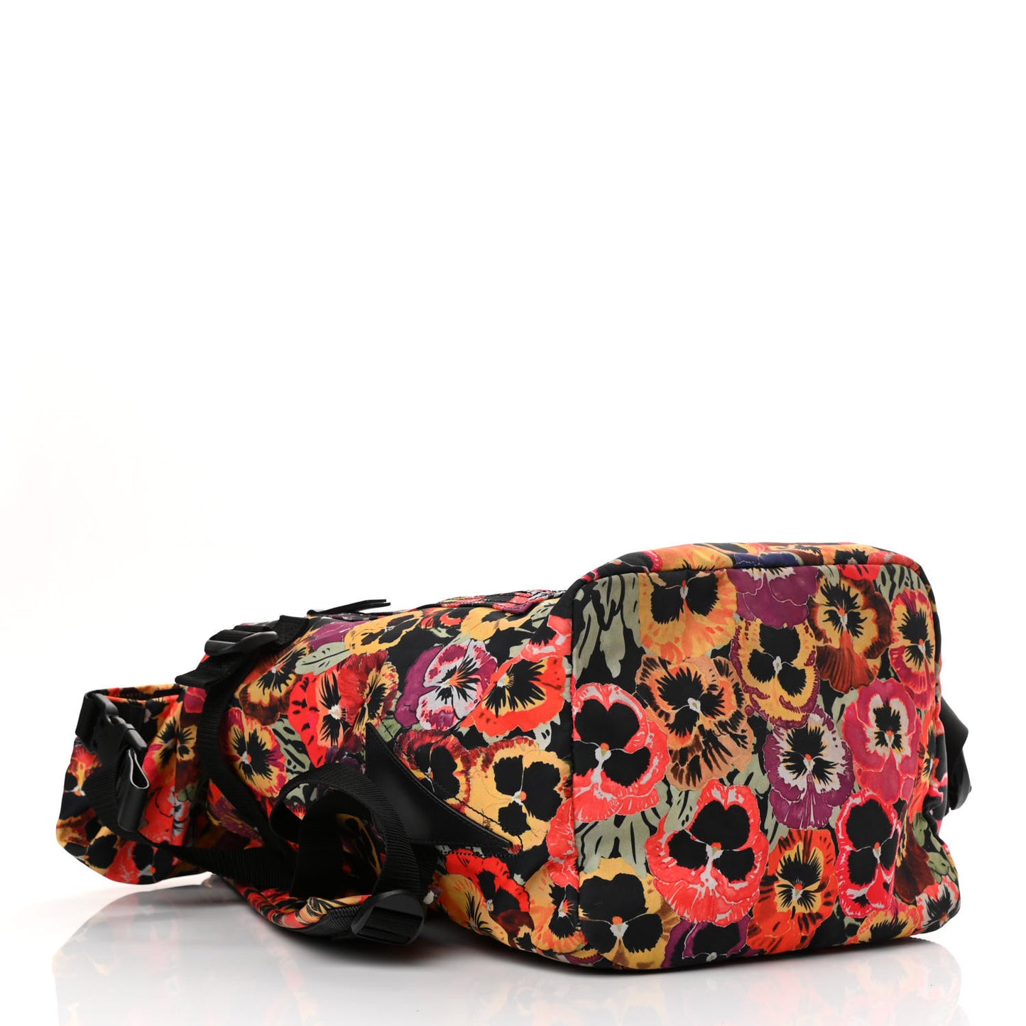 X JOE BRAINARD Nylon Pansies Print Roll Top Backpack Multicolor
