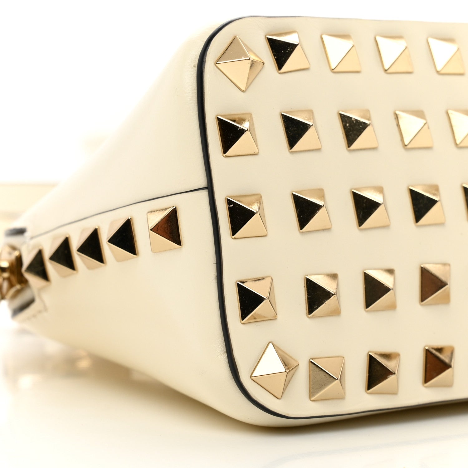 Valentino Garavani Smooth Calfskin Rockstud East West Top Handle Bag Ivory 8 of 9