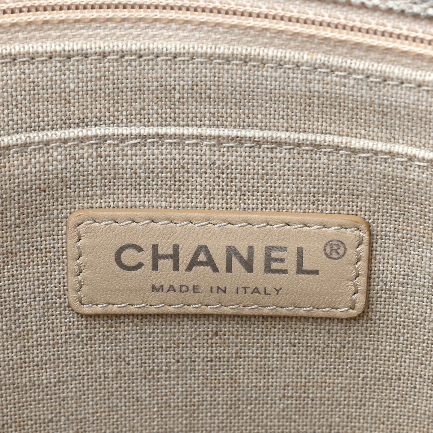 Canvas Iliad Flap Clutch Beige