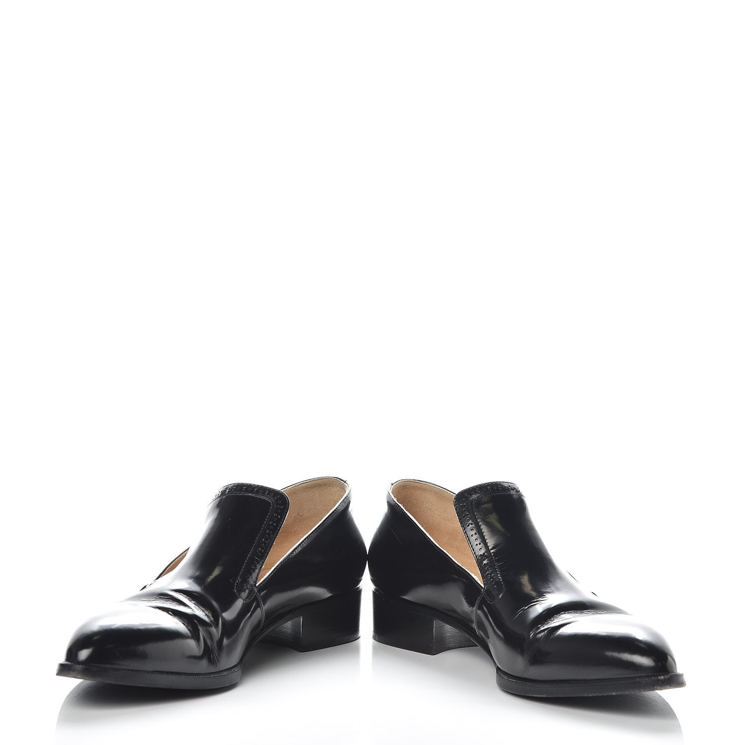 Chanel Glazed Calfskin CC Loafers 38 Black 5 of 14