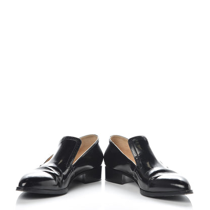 Chanel Glazed Calfskin CC Loafers 38 Black 5 of 14