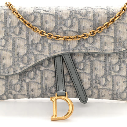 Christian Dior Oblique Saddle Chain Long Wallet Grey 7 of 7