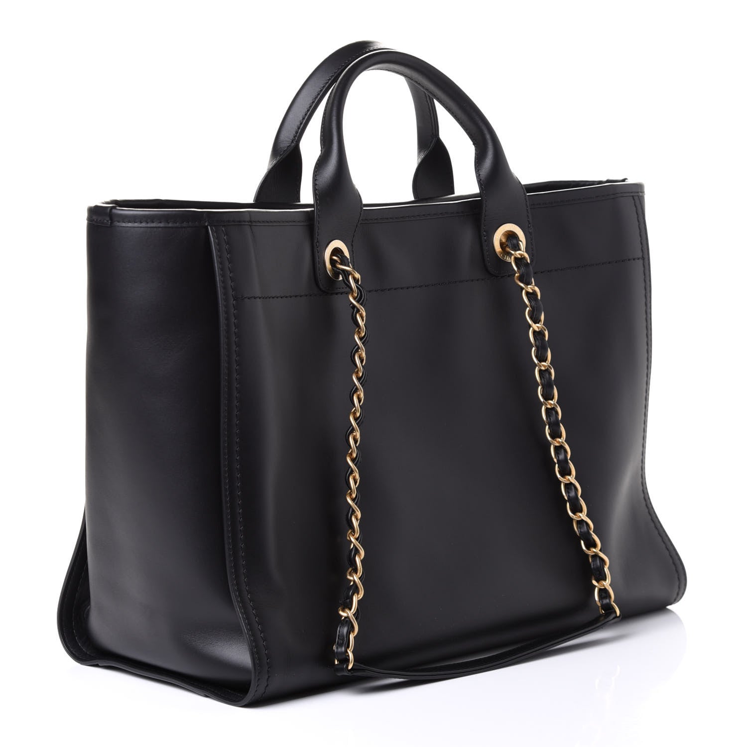 Chanel Calfskin Medium Deauville Tote Black 2 of 5