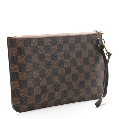 Louis Vuitton Damier Ebene Neverfull MM GM Pochette Rose Ballerine 2 of 12