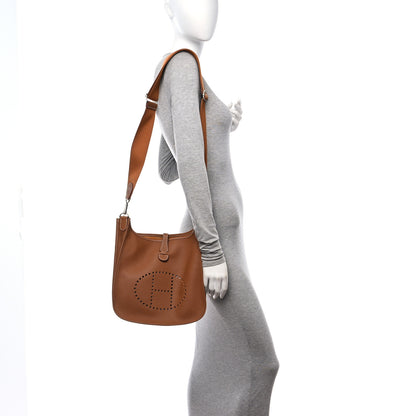 Hermes Taurillon Clemence Evelyne III PM Gold 2 of 11