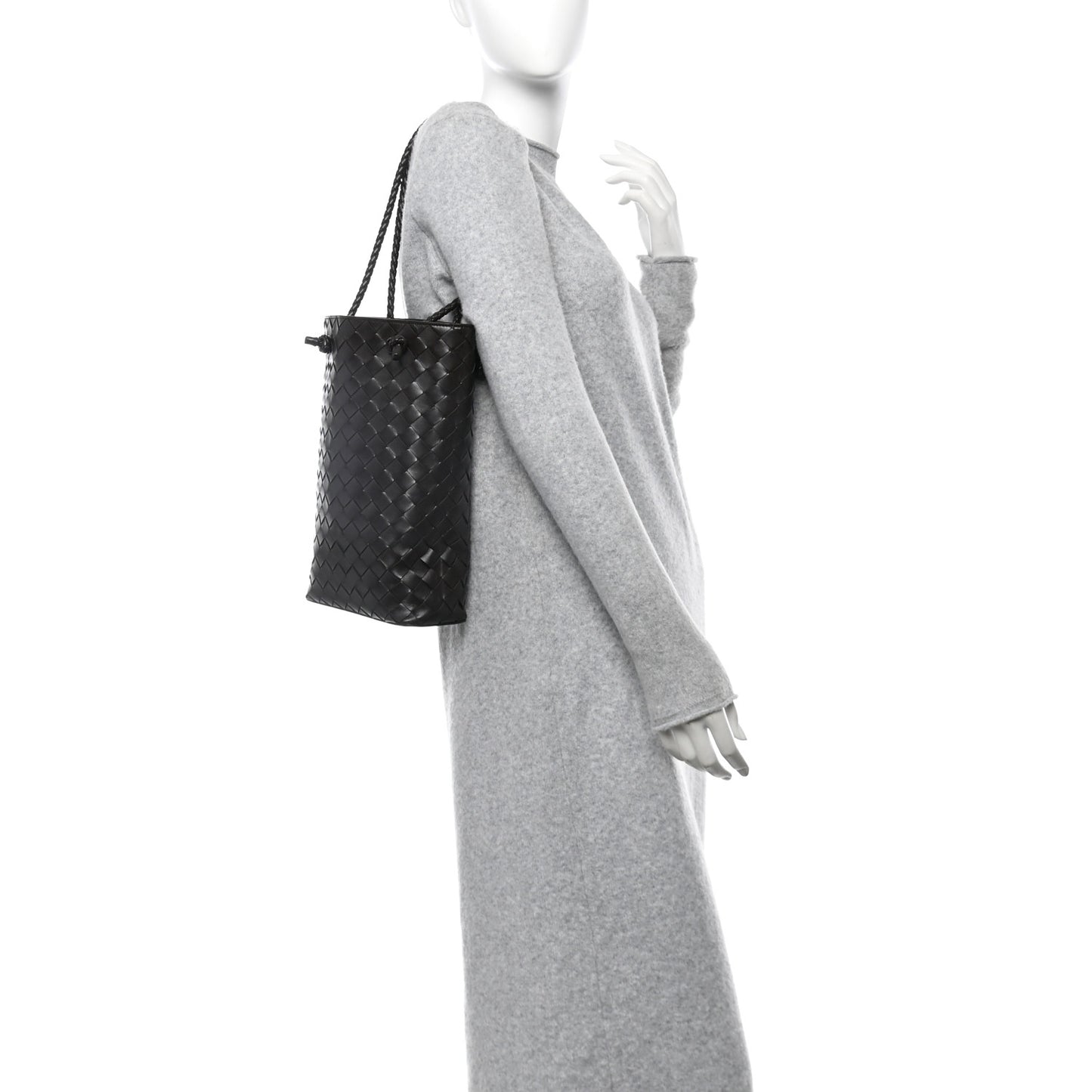 Nappa Intrecciato Mini Vertical Tote Fondant