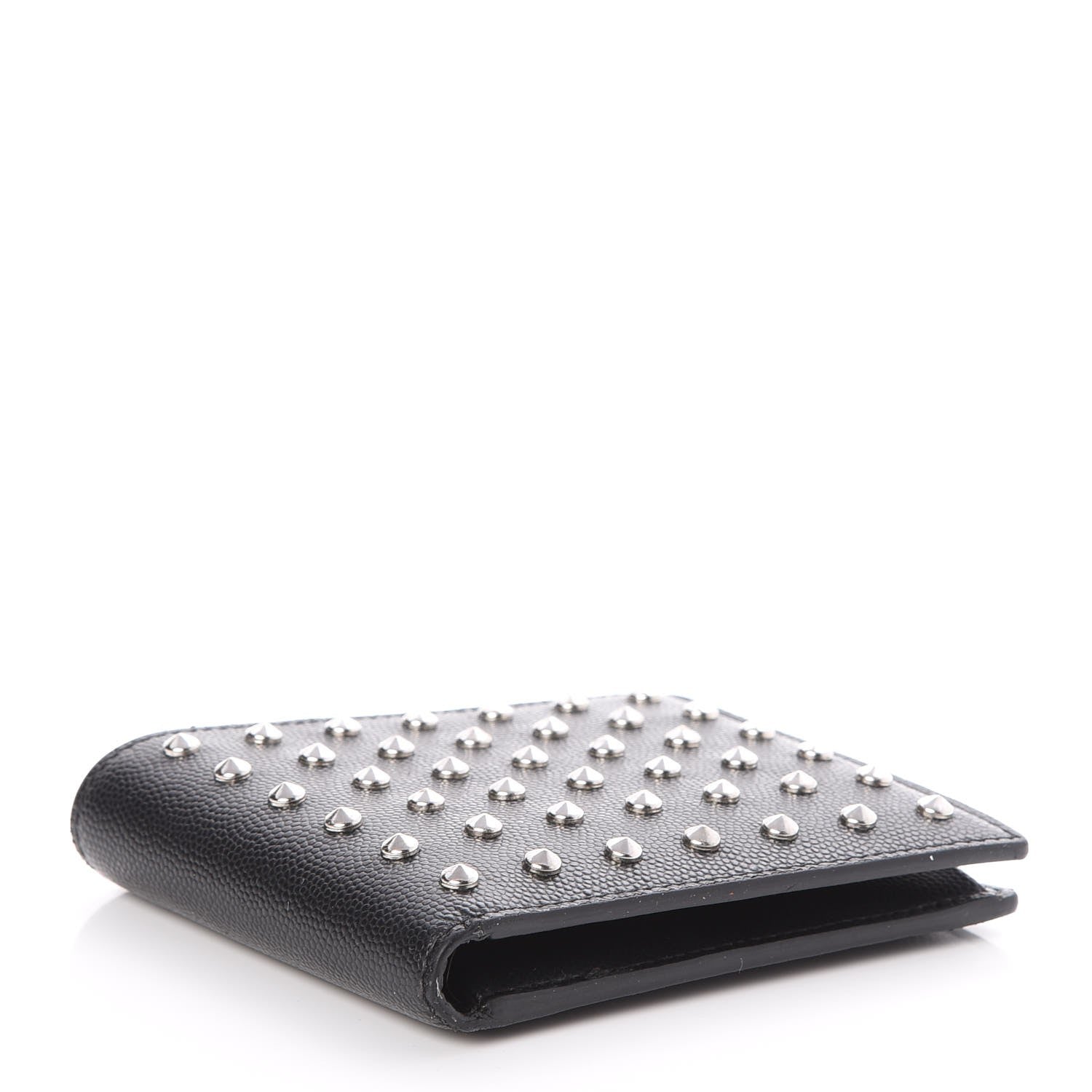 Saint Laurent Grain De Poudre Studded Bi-Fold Wallet Black 4 of 7