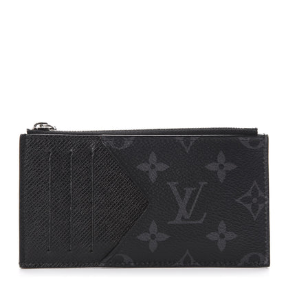 Louis Vuitton Monogram Eclipse Taiga Coin Card Holder 1 of 8