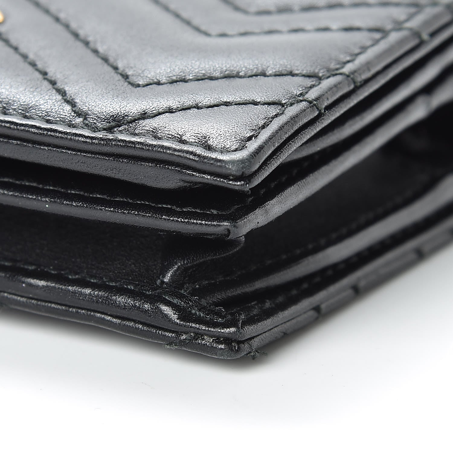 Gucci Calfskin Matelasse GG Marmont Card Case Wallet Black 9 of 11