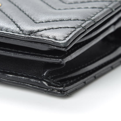 Gucci Calfskin Matelasse GG Marmont Card Case Wallet Black 9 of 11