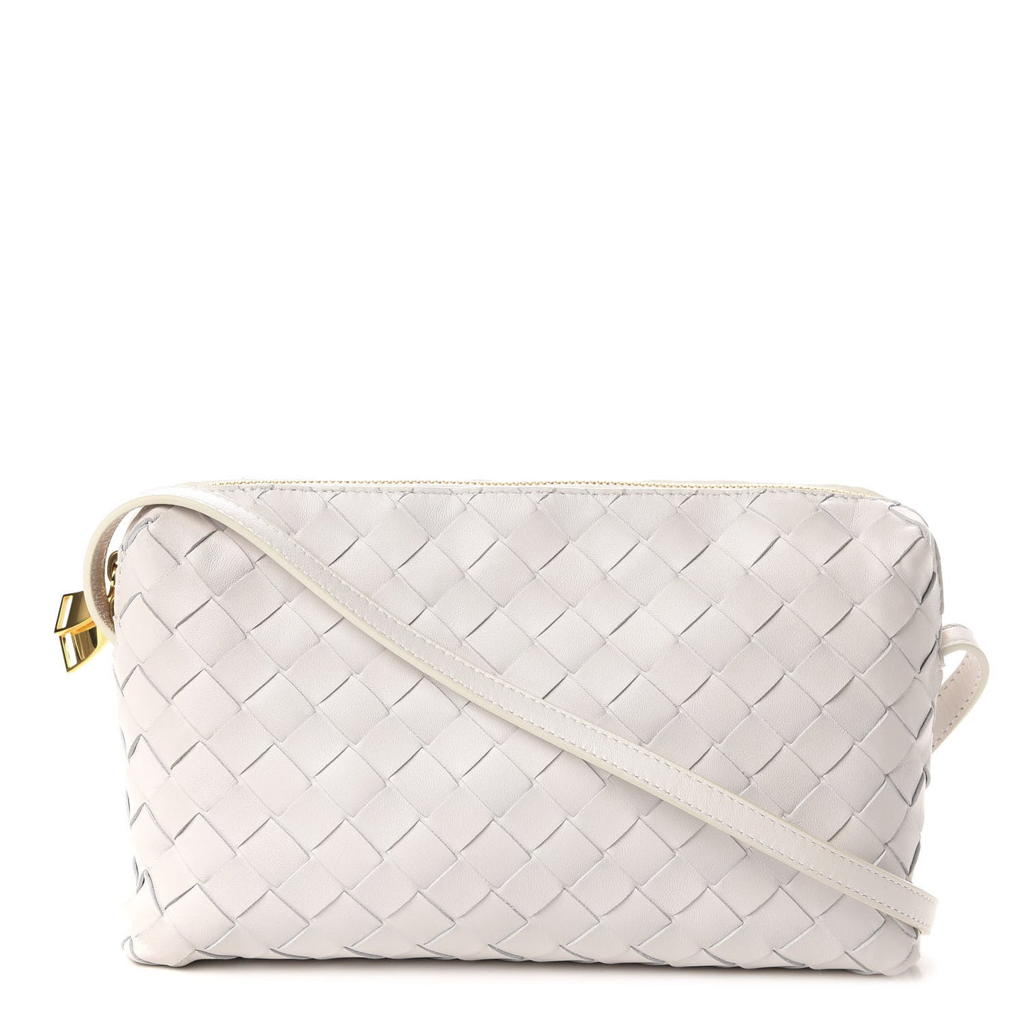 Nappa Intrecciato Crossbody Bianco