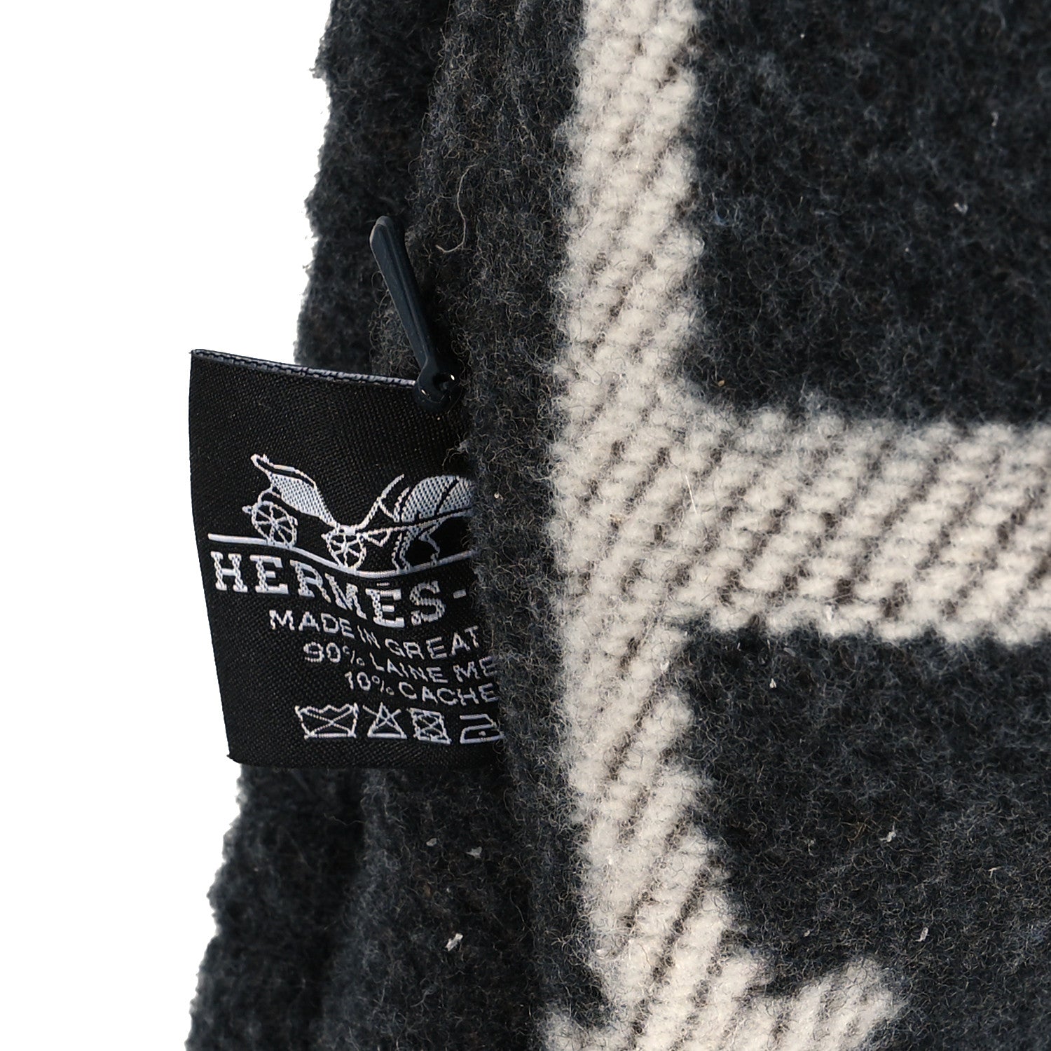 Hermes Wool Cashmere Avalon Pillow PM Ecru Gris Fonce 3 of 3