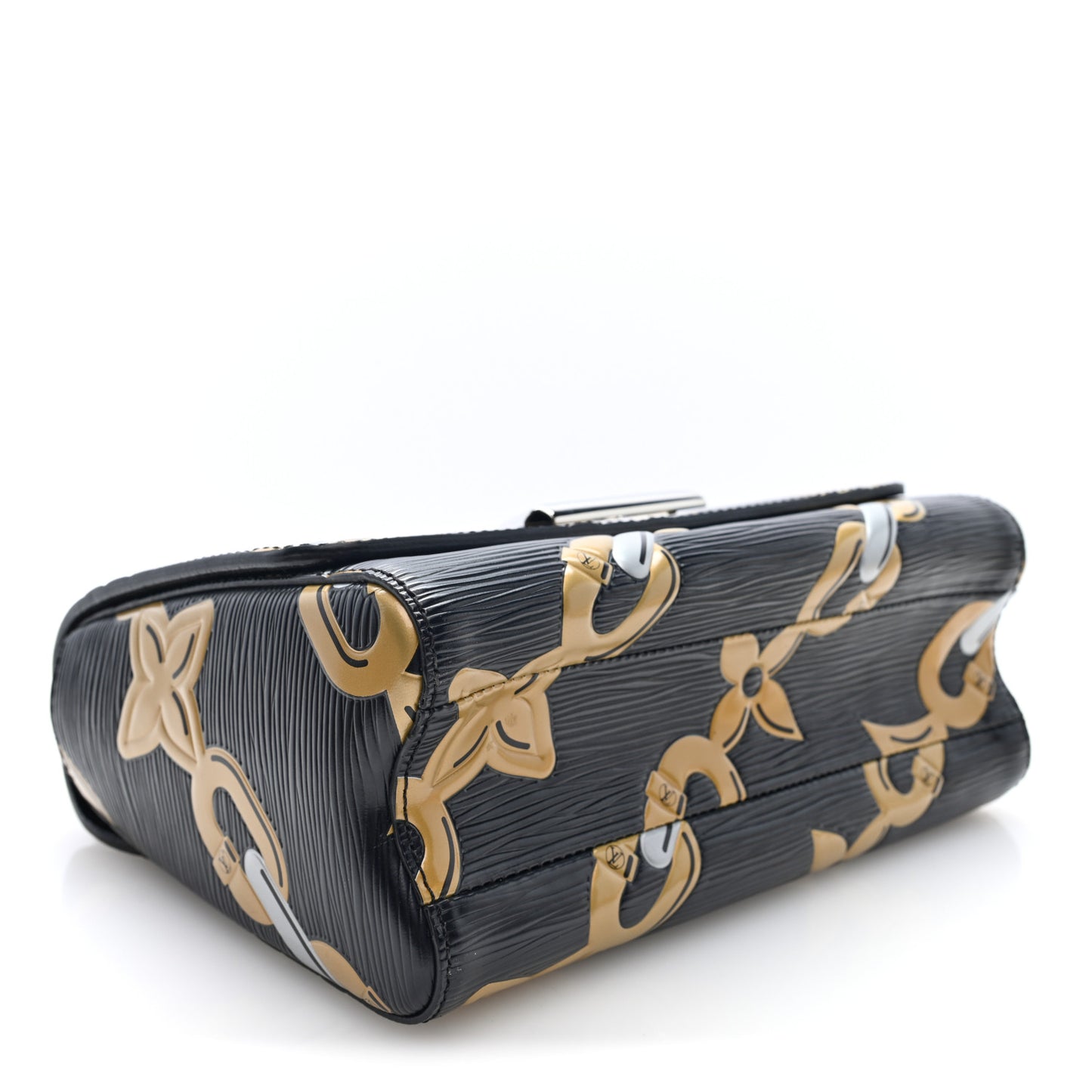 Epi Chain Flower Twist Shoulder Bag MM Black