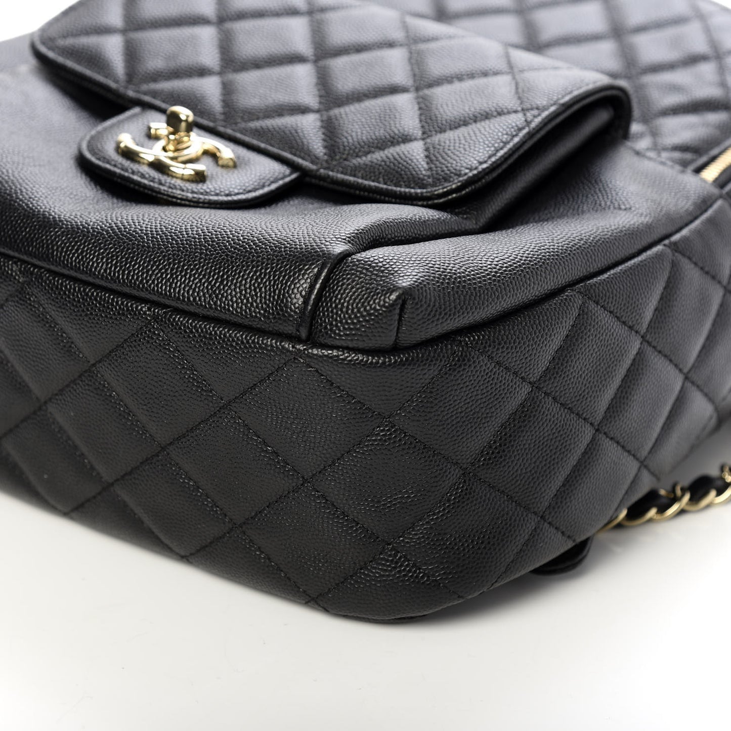 Caviar Quilted Medium Zip Around Backpack Black