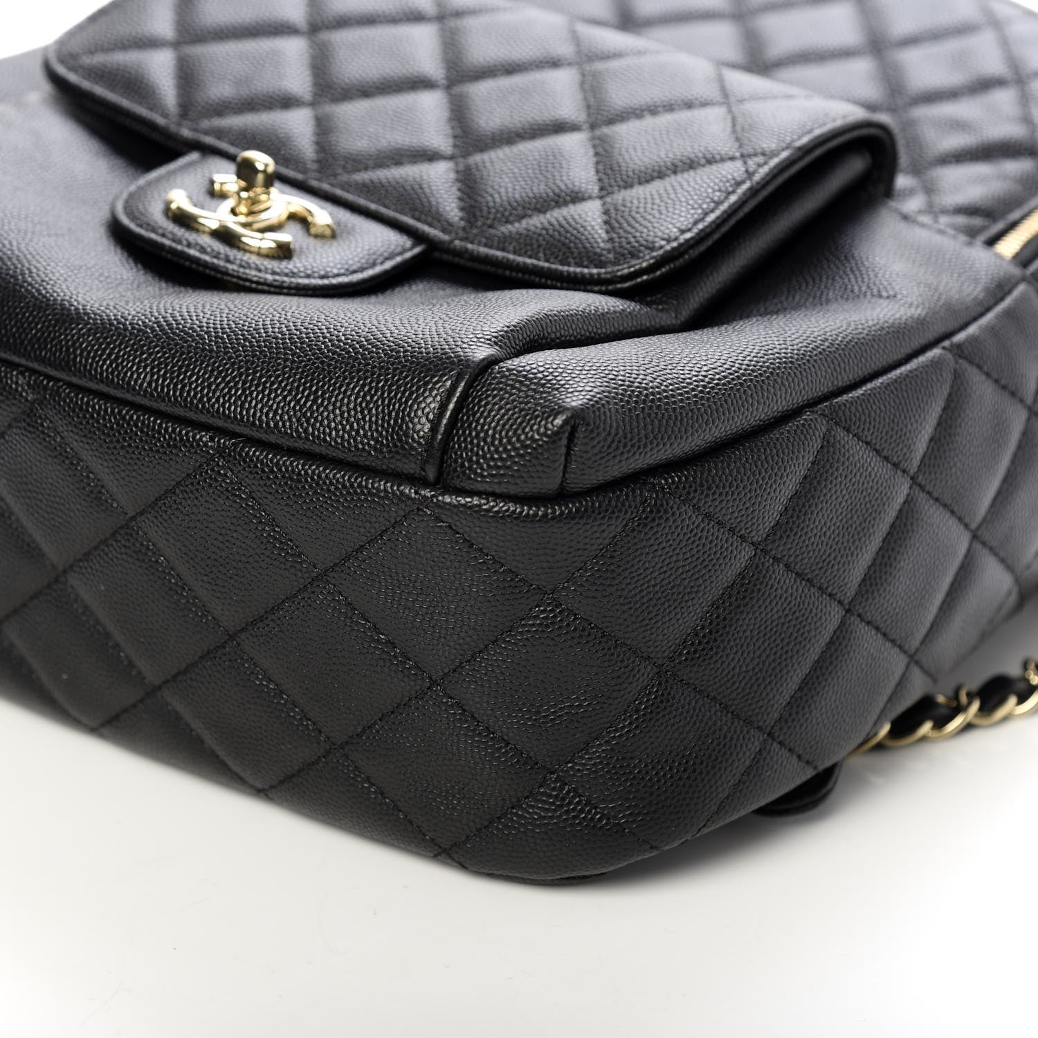 Chanel Caviar Quilted Medium Zip Around Backpack Black 9 of 10