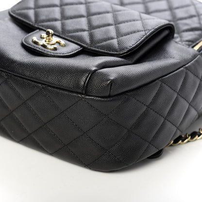 Chanel Caviar Quilted Medium Zip Around Backpack Black 9 of 10