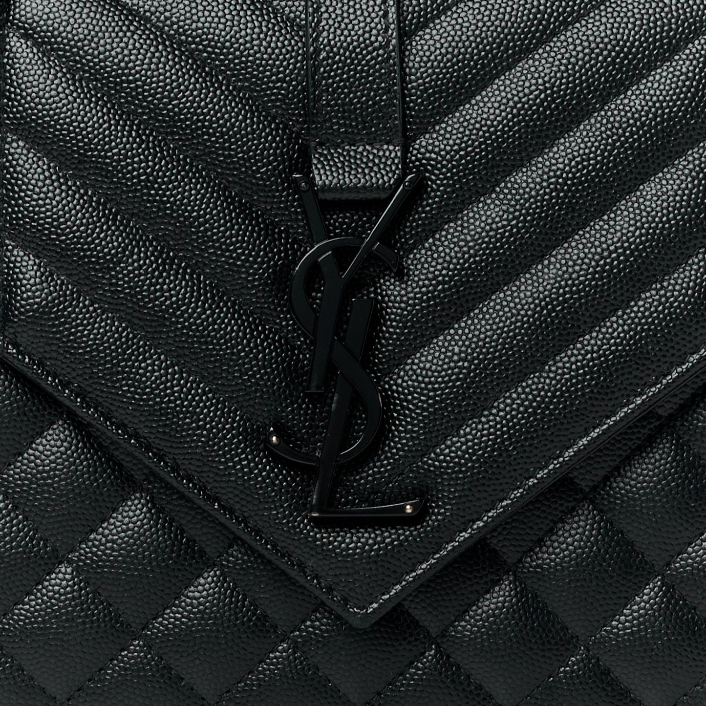 Grain De Poudre Textured Mixed Matelasse Triquilt Medium Monogram Monochrome Satchel Black