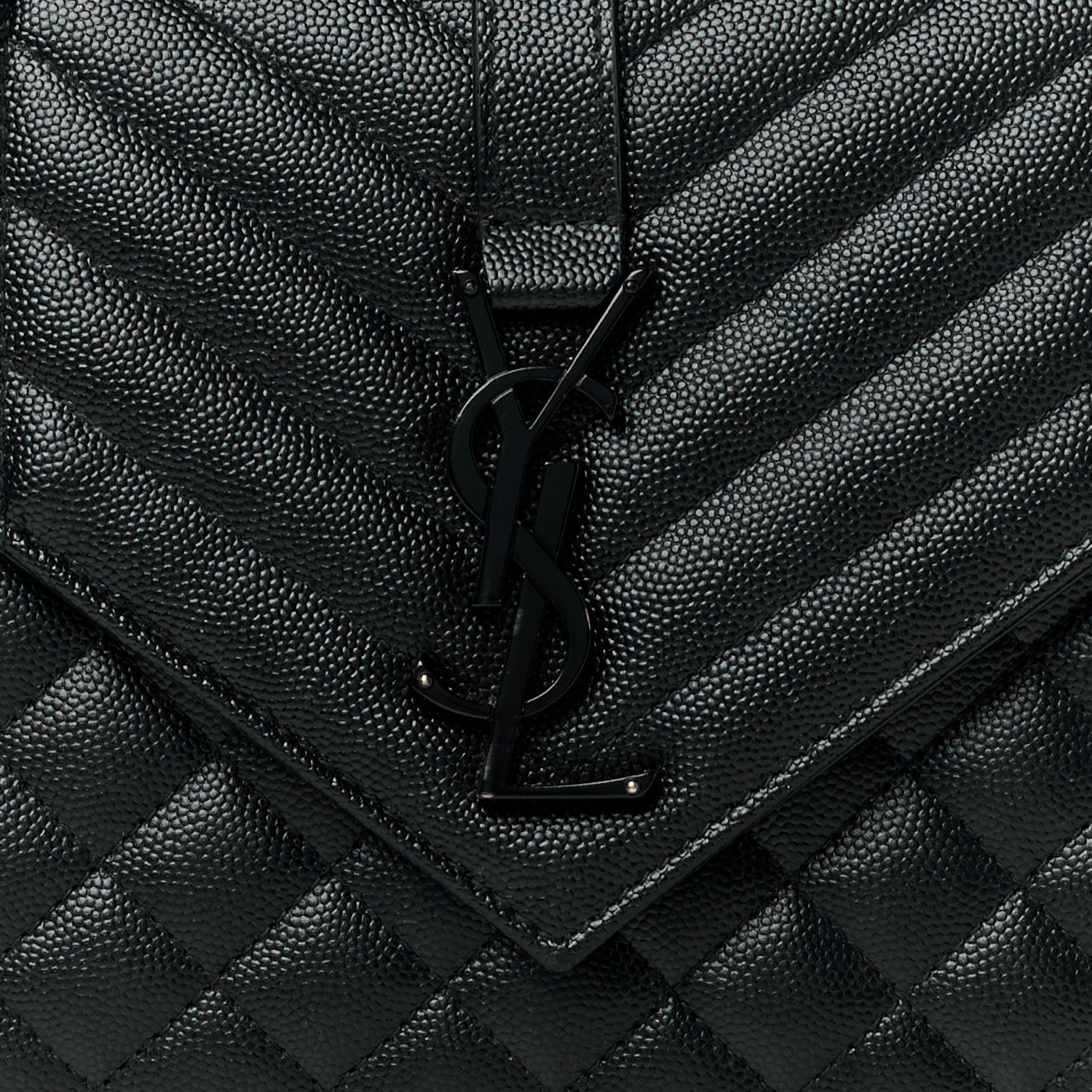 Saint Laurent Grain De Poudre Textured Mixed Matelasse Triquilt Medium Monogram Monochrome Satchel Black 10 of 15