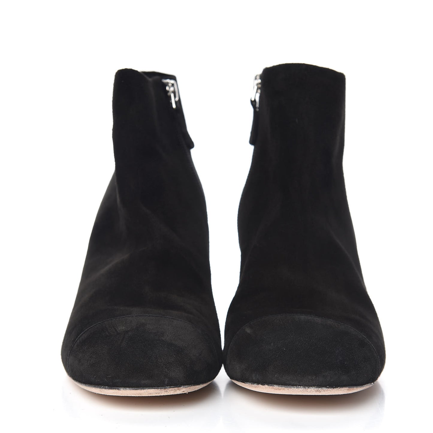 Suede Calfskin Short Boots 41 Black