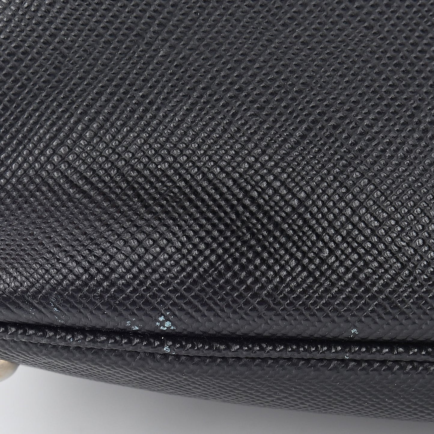Saffiano Cuir Medium Double Handle Tote Black Fuoco