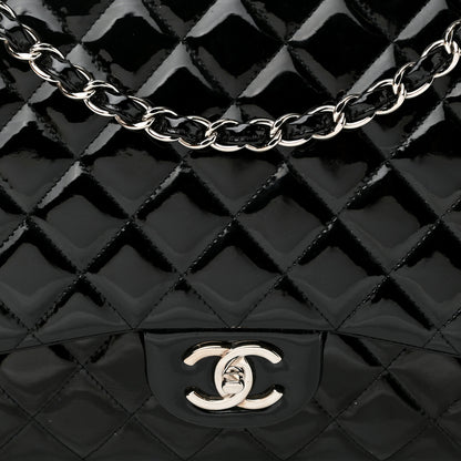 Chanel Patent Quilted Maxi Double Flap Black 7 of 11