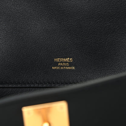 Hermes Swift Kelly Cut Clutch Pochette Black 6 of 7