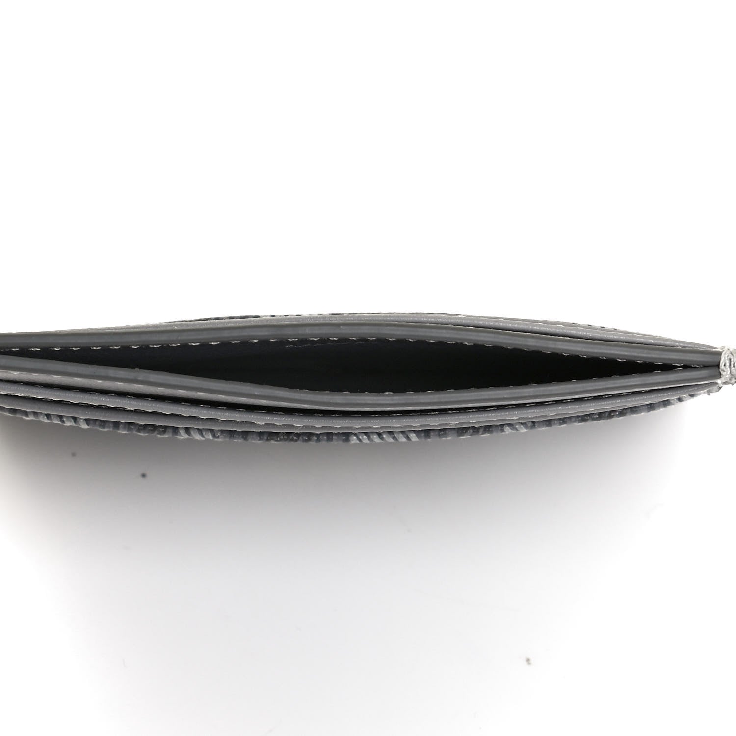 Christian Dior Calfskin CD Diamond Canvas Card Holder Grey 5 of 8