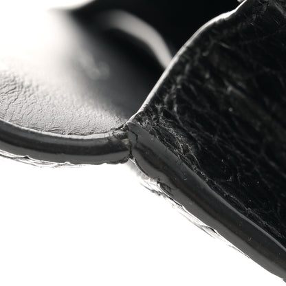 Saint Laurent Calfskin Crocodile Embossed Monogram Sunset Chain Wallet Black 11 of 13