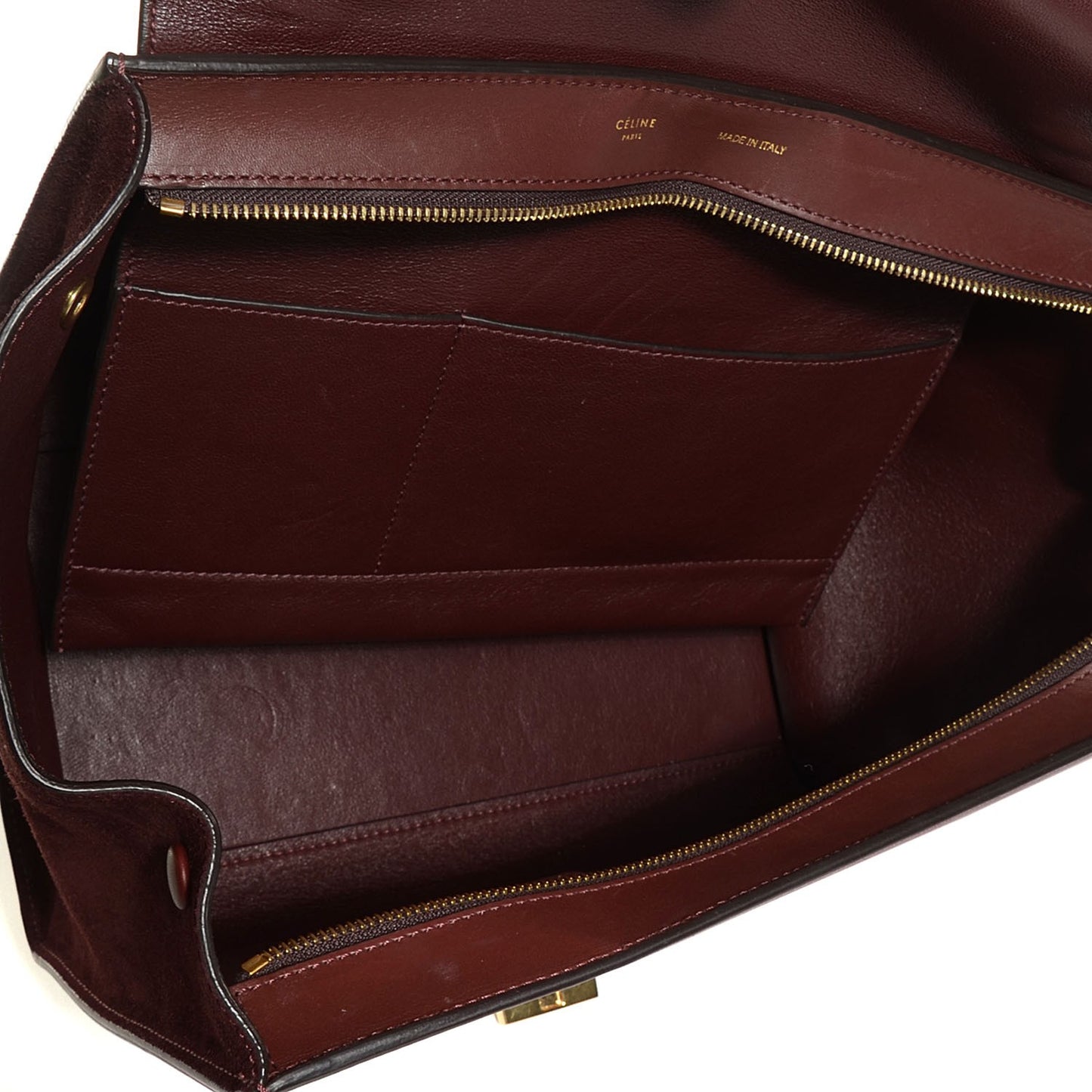 Smooth Calfskin Suede Medium Trapeze Burgundy