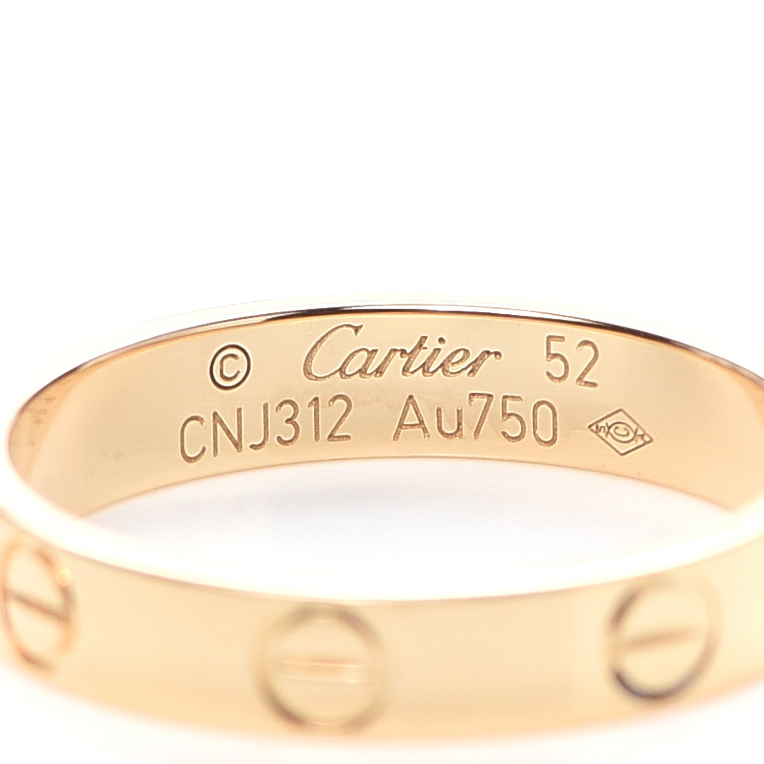 Cartier 18K Yellow Gold 3.5mm LOVE Wedding Band Ring 52 6 3 of 5