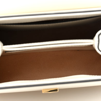 Gucci Glazed Textured Calfskin Mini Horsebit 1955 Top Handle Flap Bag Mystic White 5 of 9