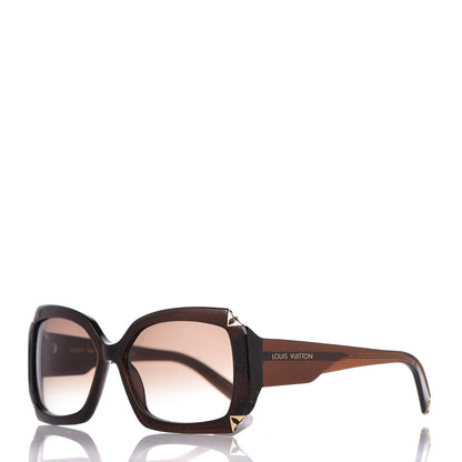 Louis Vuitton Hortensia Square Sunglasses Z0366W Brown Glitter 1 of 11