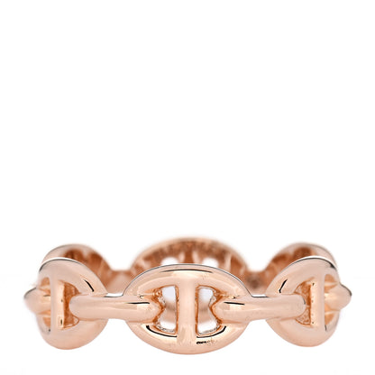 Hermes 18K Rose Gold PM Chaine d'Ancre Enchainee Ring 52 6 3 of 6
