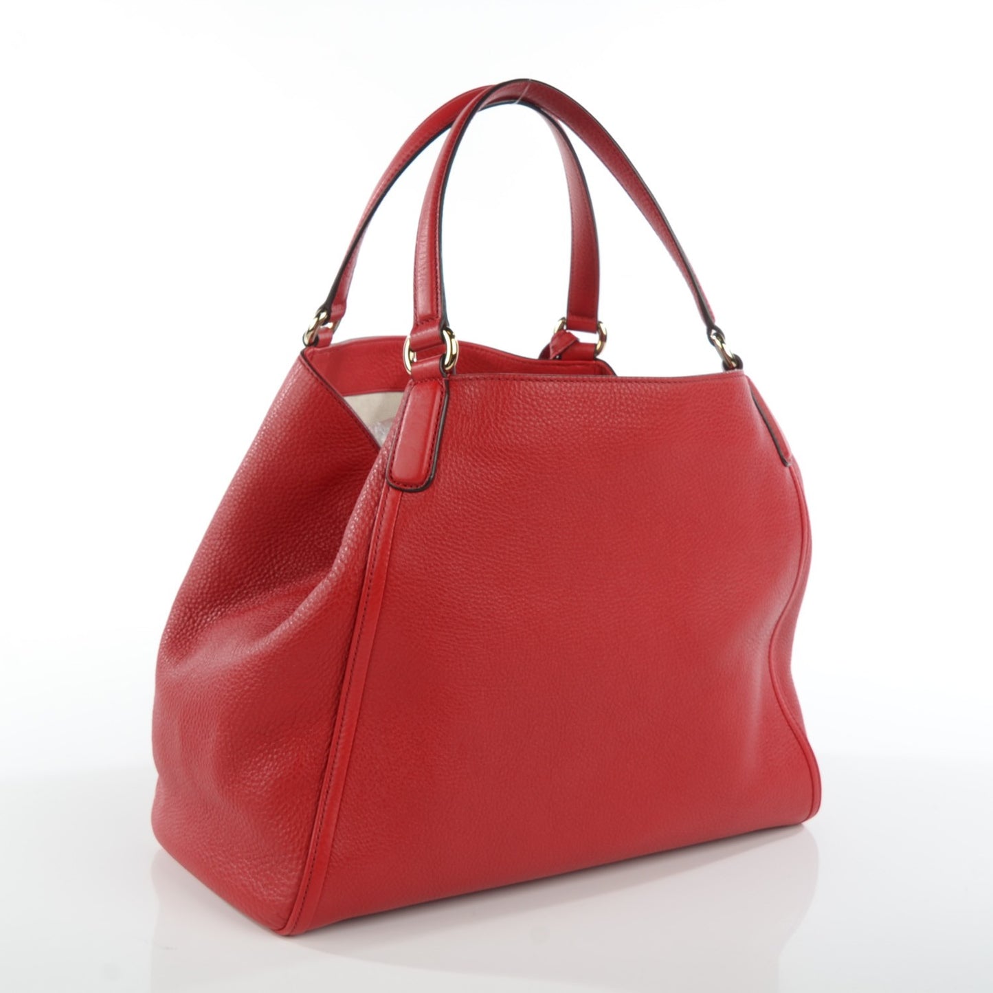Pebbled Calfskin Medium Soho Shoulder Bag Red
