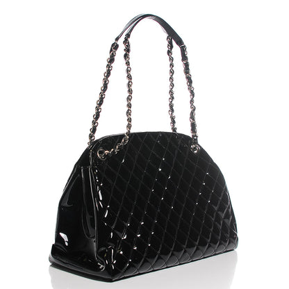 Chanel Patent Quilted Large Just Mademoiselle Bowling Bag Black 3 of 7